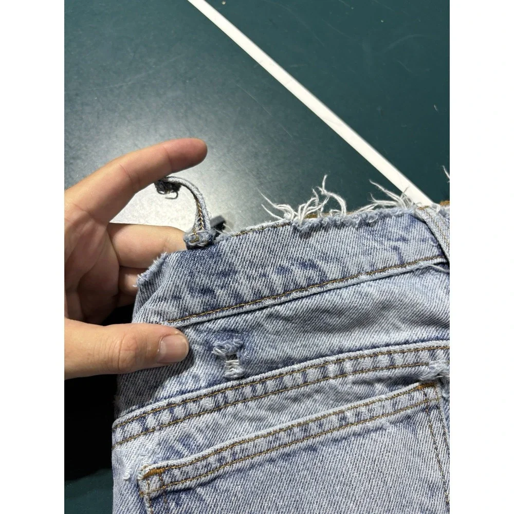 Vtg Levis 505 Orange Tab Jeans 30x29 Straight Leg Light Wash Distressed USA 90s